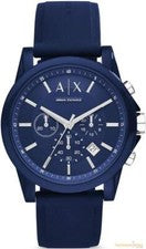 Armani Exchange Hombre Cronógrafo, Reloj Silicona, 44mm Caja Tamaño