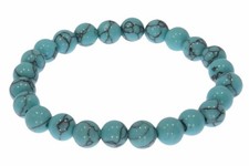Turquesa (rec.) Pulsera elástica bola cuentas esféricas Ø 8 mm - individual para tu