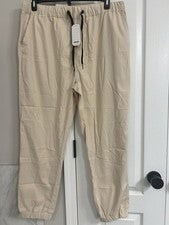Pantalones de chándal COOFANDY beige para hombre XL ajuste regular cordón cintura elástica nuevos con etiquetas