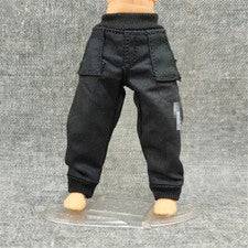 Pantalones informales negros 1:18 pantalones ropa para juguete corporal figura soldado masculino de 3,75"