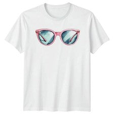 Gafas de sol rosa acuarela estilo moda gráfico camiseta para hombre mujer top
