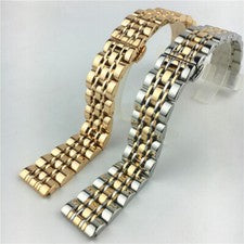 Correa de reloj de acero inoxidable macizo de alta calidad para hombre correa cierre de mariposa 12-26 mm