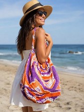 Bolso de Mano para Mujer Echo Design Naranja Púrpura Patrón Remolino Nuevo con Etiquetas