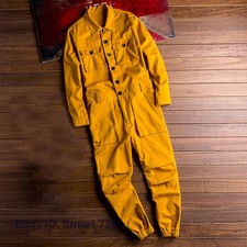 Moda Retro Para hombres Bolsillo Mezcla de Algodón Mono Pantalones Mono Pantalones Mameluco