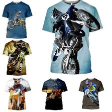 Camiseta todoterreno carreras de motocicletas impresa en 3D para hombre mujer moda Prendas para el torso informales