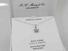 Collar Colgante MACY'S Topacio Azul Copo de Nieve 18" (1/6 ct. t.w.) en plata