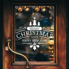 FELIZ NAVIDAD Nuevo Y Hogar Pared Ventana Adhesivo Vinilo Regalo Calcomanía Tienda Decoración Navidad