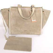 Nuevo Bolso de Mano y Cartera MARGOT NEW YORK JAMEE CUERO GAMUZA Verde Doble Asa