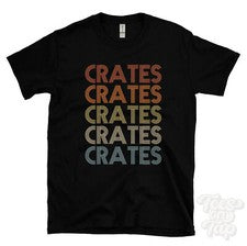 CAMISETA ESTILO RETRO REPETIDO CRATES Hombre y Mujer Novedad Genial Nombre Regalo
