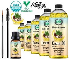 Aceite de ricino orgánico 100 % puro para pestañas ❤️ Cuidado corporal crecimiento del cabello cejas 🔥✅