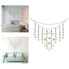 Decoración de pared boho decoración de cuentas de madera hojas de eucalipto artificial imitación eucalipto