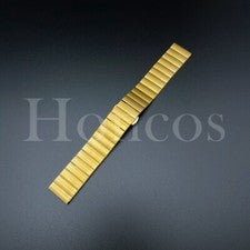 Pulsera de pulsera de acero inoxidable de repuesto de correa de reloj de metal dorado de 18-24 mm