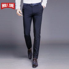 Pantalones Largos De Algodón Para Hombres Moda Elegante Rectos Lujo Alta Calidad