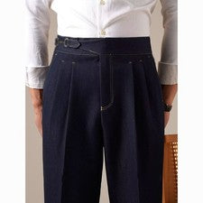 Pantalón recto para hombre Gurkha pantalón de negocios estilo británico pantalones Nápoles cintura alta