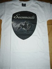 CAMISETA SCOMADI STYLE SHIELD PARA HOMBRE TALLA S A XL VESPA LAMBRETTA SCOOTER RETRO