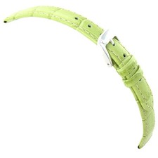 Correa de reloj Speidel de cuero genuino de grano de cocodrilo cosido verde lima de 12 mm