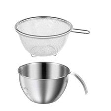 Cesta escurridora de acero inoxidable 14,5 x 8,5 cm malla ultrafina para arroz y verduras