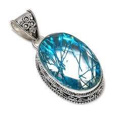 Colgante de joyería de plata esterlina 925 hecho a mano con piedras...