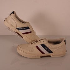 Zapatillas informales Sperry Halyard retro con cordones para hombre talla 9 blanco roto STS24070