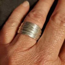 Anillo de meditación de plata esterlina 925 maciza mezcla anillo hecho a mano todos los tamaños