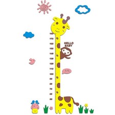 Pegatina de pared infantil altura acrílico jirafa y mono para habitación 180 cm