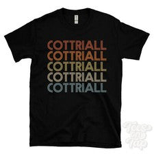 CAMISETA ESTILO RETRO REPETIDA COTTRIALL para hombre y mujer novedad genial nombre regalo