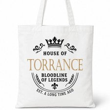 Bolso de Mano TORRANCE Family Surname House Of White Algodón
