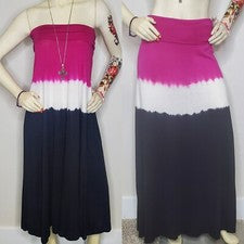 Maxi vestido/falda larga para mujer Design History negro, blanco y rosa mediano
