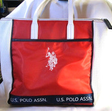 EE. UU. POLO ASSN ORIGINAL NAILON LOGO BOLSO DE MANO MUJER TALLA ÚNICA CON BOLSILLO CON CREMALLERA ~ Nuevo