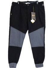 Pantalones de mezclilla dorados estilo jogger chinos de mezcla de algodón negros y grises talla 36