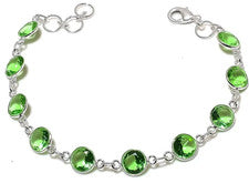 Pulsera de joyería de plata de ley 925 HECHA A MANO VERDE AMATISTA