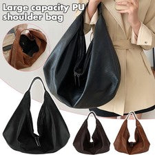 Bolso de hombro informal de moda para mujer de cuero PU de gran capacidad.