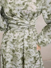 Elegante vestido mujer manga larga estampado tie dye