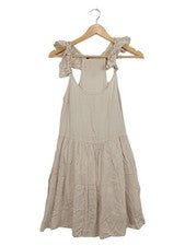 Vestido de verano para mujer beige con volantes talla S 36 viscosa romántico