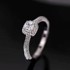 Anillo ajustable de plata de ley 925 con circonitas cúbicas para mujeres niñas joyas regalo