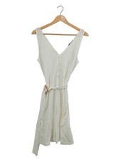 Vestido de verano MANGO talla 36 blanco con cinturón