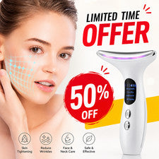 Masajeador facial y de cuello antienvejecimiento 4 en 1 LED EMS dispositivo de estiramiento de la piel