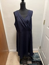 Vestido para mujer Grace Karin azul marino envolvente sintético sin mangas con cremallera talla 24