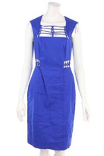 Vestido Nicole Miller recortes 8 = D 38 azul índigo NUEVO