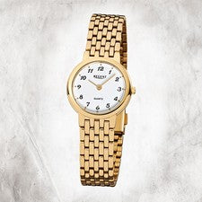 Regent Reloj De Mujer F-910 Reloj De Cuarzo Pulsera Dorada URF910