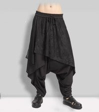 Pantalones informales estilo japonés para hombre pantalones sueltos pierna ancha pantalones harén