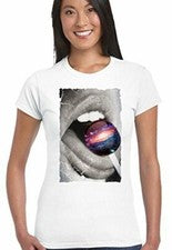 Galáctico Sabor - Moda para Mujer Camiseta Ciencia Sexy Póster Espacio Universo