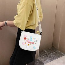 Blanco Moda Mujeres Bolso Bandolera de Lona Bolso Bandolera Multifunción Teléfono Celular