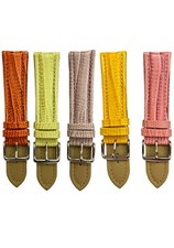 Correa de reloj 22 mm estampado lagarto hebilla de acero verde-púrpura-naranja-rosa-amarillo
