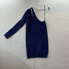 Mini Vestido BCBGeneration Azul Cobalto Un Hombro con Recorte Para Mujer Talla M/L Nuevo con Etiquetas