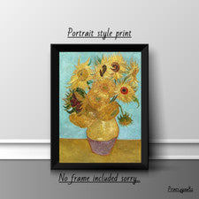Vincent van Gogh's 12 girasol A4 IMPRESIÓN PÓSTER IMAGEN ARTE DE PARED DECORACIÓN DEL HOGAR NUEVO