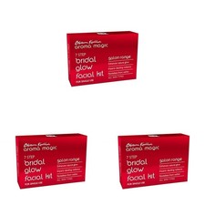 Kit facial Aroma Magic Bridal Glow rosa cúrcuma de 7 pasos de un solo uso - Paquete de 3