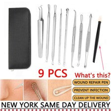 Kit de herramientas pinza extractor de comedones manchas espinillas removedor de espinillas aguja acné