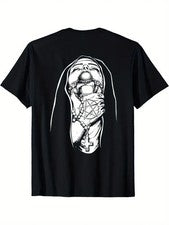 Camiseta para hombre Satan Nun tatuaje moda impresión digital plana, algodón puro cómoda