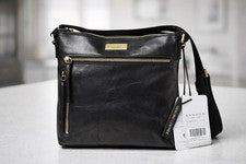 Bolso Bandolera ASSOTS London Cuero Negro RFID Multi Cremallera Nuevo